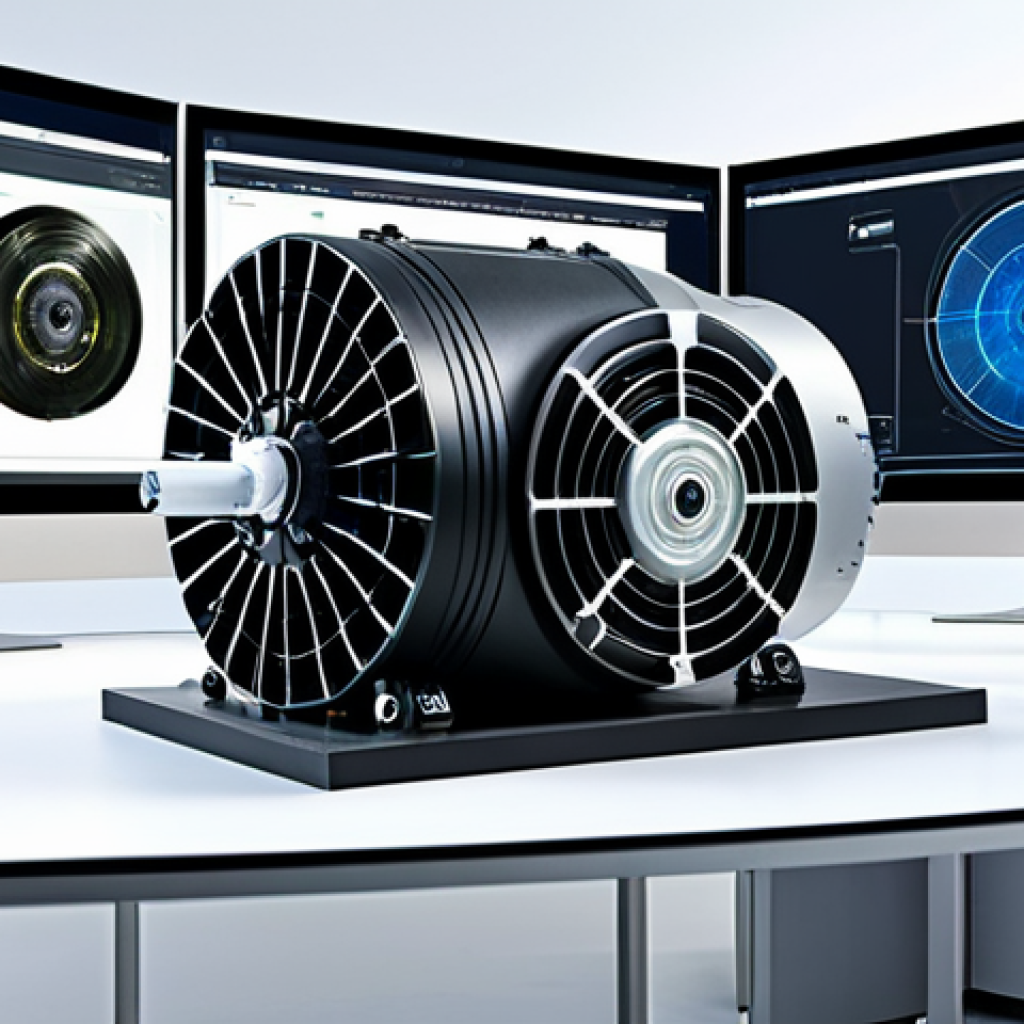 Motor Design & Innovation**

"A team of engineers collaborating on a 3D model of an advanced electric motor, displayed on a large monitor in a bright, modern design studio. The motor showcases innovative materials and a complex cooling system. fully clothed, appropriate content, safe for work, perfect anatomy, natural proportions, professional, modern setting, high quality, detailed rendering."

**