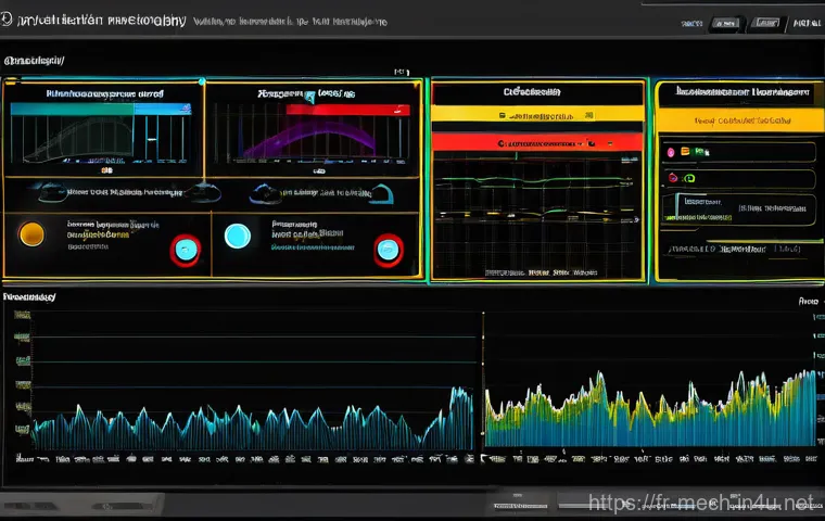 기계공학 열화상카메라 - **Prompt:** "A close-up, high-resolution thermal image of an open electrical panel within a clean, i...