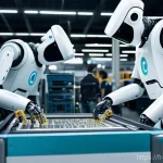 기계공학 로봇의응용 - **Prompt 1: Collaborative Robot in a Modern Assembly Plant**
    "A clean, brightly lit, high-tech a...