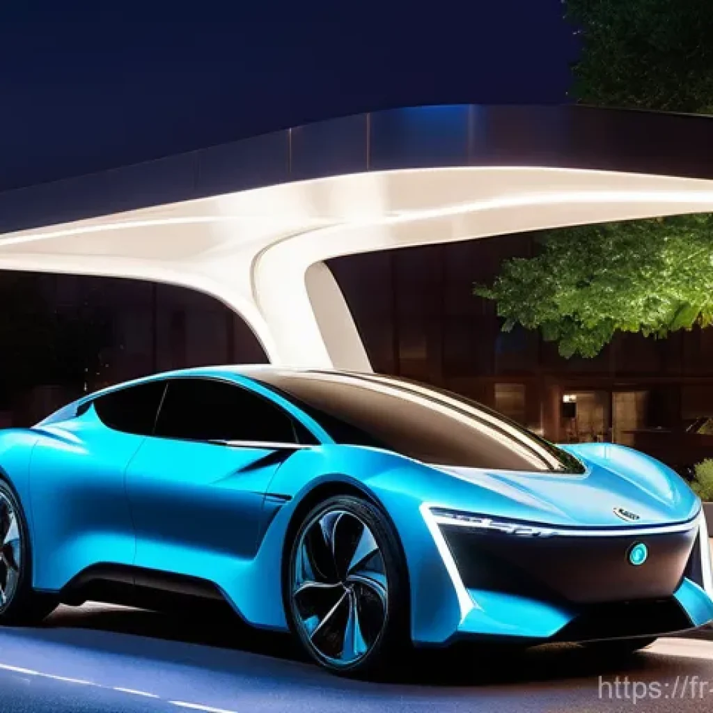 기계공학 차량공학 - **A sleek, futuristic electric sports car** in a vibrant, clean city environment, charging at an ult...