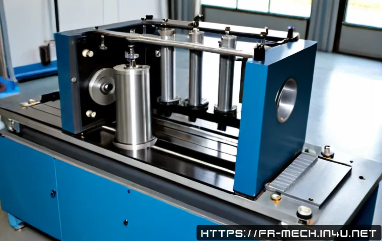 Home 30 기계공학 압축성시험 - Photorealistic mechanical engineering laboratory scene, a polished universal testing machine perform...